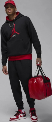 Толстовка Nike JORDAN MJ ESS FLC BASELINE HOODIE чорно-червона FD7545-013