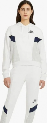 Худі жіноче Nike W NSW HERITAGE HOODIE FLC світло-сіро-темно-синє CZ8604-051