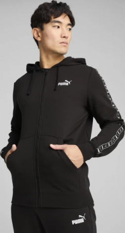 Толстовка Ess Tape Full-Zip Hoodie 68467801 Puma L Черный
