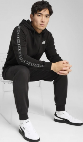 Толстовка Ess Tape Full-Zip Hoodie 68467801 Puma L Черный