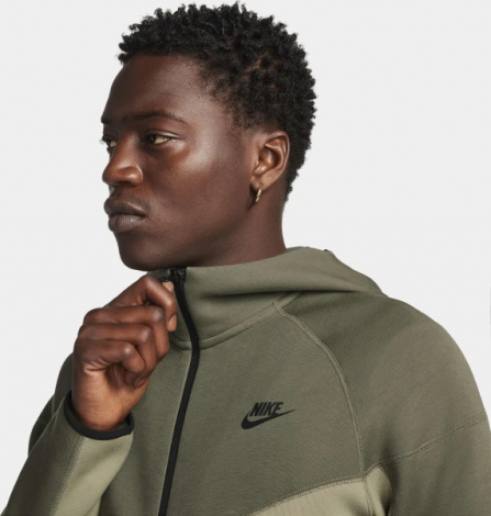 Толстовка Nike M NK TCH FLC FZ WR HOODIE оливкова FB7921-276