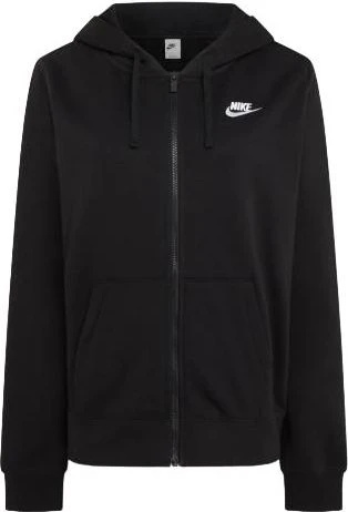 Толстовка жіноча Nike CLUB FLC FZ HOODIE STD чорна DQ5471-010