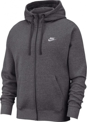 Толстовка Nike NSW CLUB HOODIE FZ BB темно-сіра BV2645-071