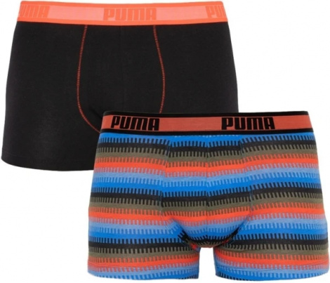 Трусы-боксеры Puma Worldhood Stripe Trunk 2P Черный, Красный, Синий Мужской M