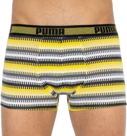 Трусы-боксеры Puma Worldhood Stripe Trunk 2P Белый, Серый, Черный, Желтый Мужской L