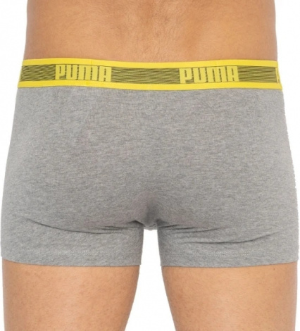 Трусы-боксеры Puma Worldhood Stripe Trunk 2P Белый, Серый, Черный, Желтый Мужской L