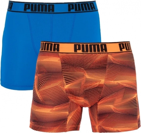 Трусы-боксеры Puma Active Boxer Print 2P Синий, Оранжевый Мужской M
