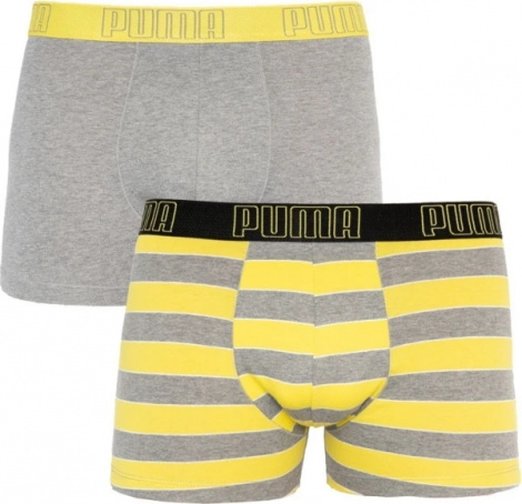 Трусы-боксеры Puma Yd Bold Stripe Boxer 2P Серый, Желтый Мужской L
