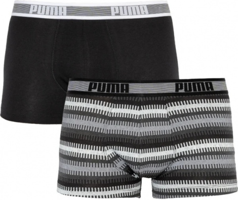 Трусы-боксеры Puma Worldhood Stripe Trunk 2P Серый, Белый, Черный Мужской M