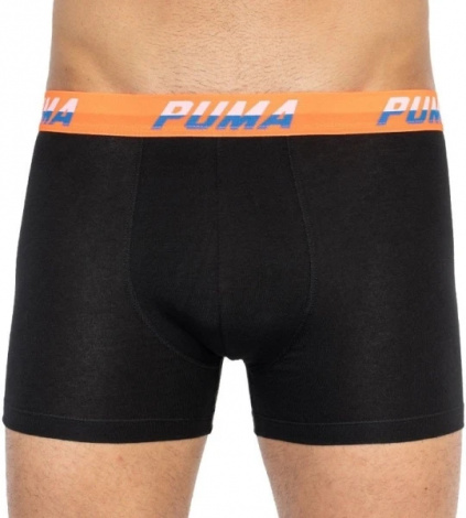 Трусы-боксеры Puma Logo Aop Boxer 2P Черный, Оранжевый, Синий Мужской M