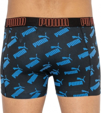 Трусы-боксеры Puma Big Logo Aop Boxer 2P Черный, Синий Мужской M