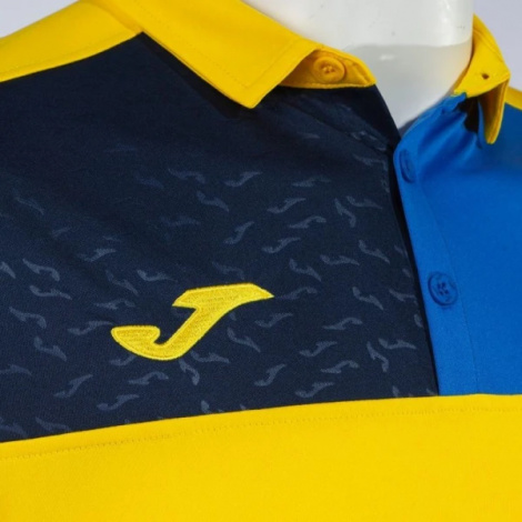 Футболка поло Joma CREW V SHORT SLEEVE POLO YELLOW ROYAL NAVY