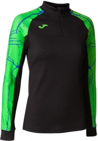 Реглан для бігу жіночий Joma ELITE IX чорно-салатовий 901649.117