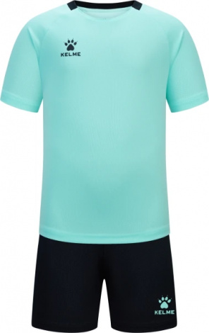 Комплект футбольної форми дитячий Kelme LUGO бірюзово-чорний 8451ZB3245.9405