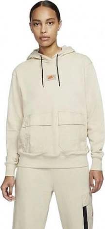 Толстовка жіноча Nike W NSW FLC PO HOODIE SU бежева DX2324-206