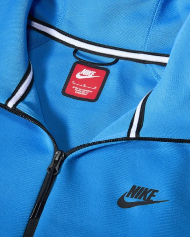 Толстовка Nike M NK TCH FLC FZ WR HOODIE синя FB7921-435