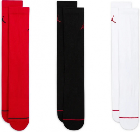 Шкарпетки Nike JORDAN EVERYDAY CREW SOCKS білі, чорні, червоні (3 пари) DX9632-918