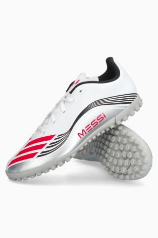 Детские сороконожки adidas F50 Club Messi TF Junior - Серебряный