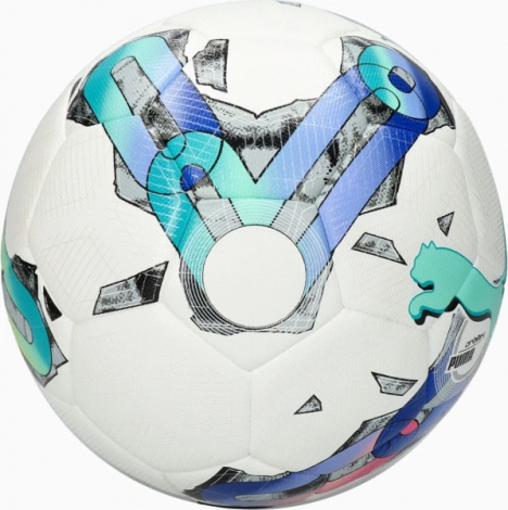 Футбольний м'яч Puma ORBITA 4 HYB (FIFA BASIC) біло-зелено-синьо-рожевий