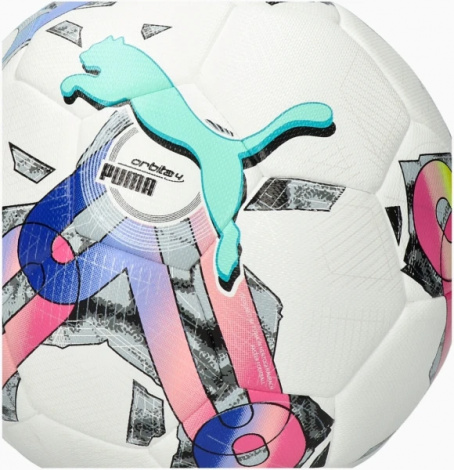 Футбольний м'яч Puma ORBITA 4 HYB (FIFA BASIC) біло-зелено-синьо-рожевий