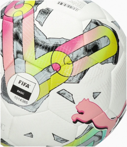 Футбольний м'яч Puma ORBITA 4 HYB (FIFA BASIC) біло-зелено-синьо-рожевий