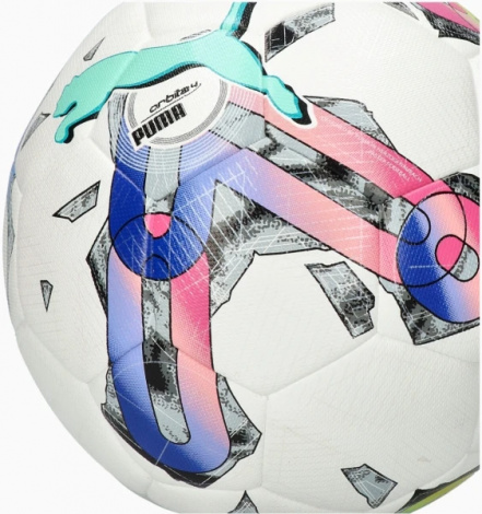 Футбольний м'яч Puma ORBITA 4 HYB (FIFA BASIC) біло-зелено-синьо-рожевий