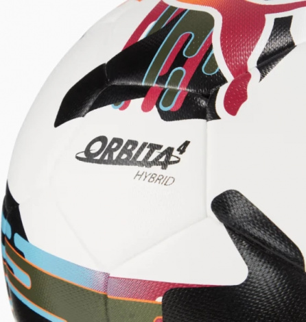 Футбольний м'яч Puma ORBITA 4 HYB (FIFA BASIC) біло-чорно-оливковий