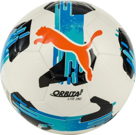 Футбольний м'яч Puma ORBITA 5 FUSION LITE 290 біло-синьо-помаранчевий