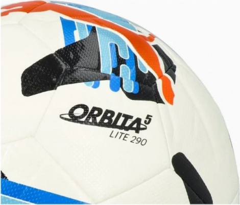 Футбольний м'яч Puma ORBITA 5 FUSION LITE 290 біло-синьо-помаранчевий