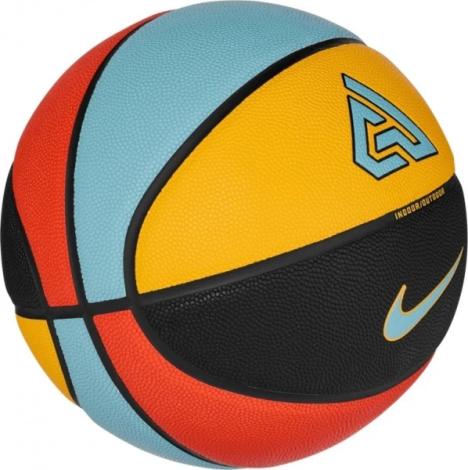 Баскетбольный мяч Nike ALL COURT 2.0 8P G ANTETOKOUNMPO DEFLATED желто-голубо-красно-черный