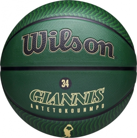 Баскетбольний м'яч Wilson NBA PLAYER ICON OUTDOOR GIANNIS ANTETOKOUNMPO темно-зелено-чорний