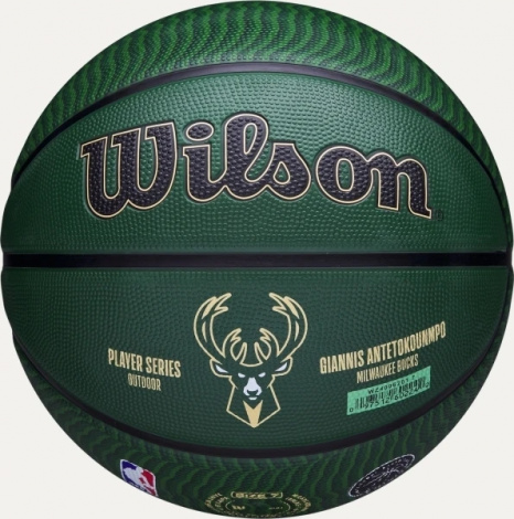 Баскетбольний м'яч Wilson NBA PLAYER ICON OUTDOOR GIANNIS ANTETOKOUNMPO темно-зелено-чорний
