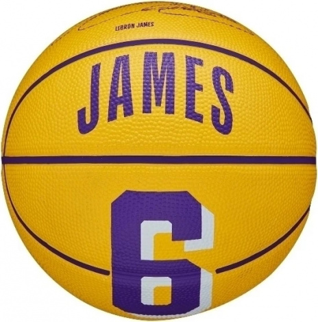 Баскетбольний м'яч Wilson NBA PLAYER ICON MINI LEBRON JAMES жовто-фіолетовий