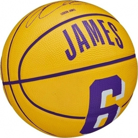 Баскетбольний м'яч Wilson NBA PLAYER ICON MINI LEBRON JAMES жовто-фіолетовий