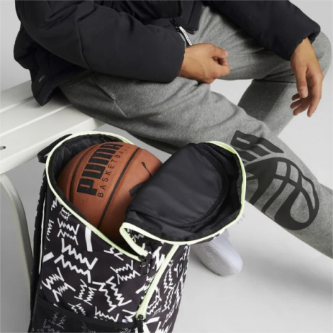 Рюкзак Puma BASKETBALL BACKPACK 27L чорно-біло-салатовий 079205-01