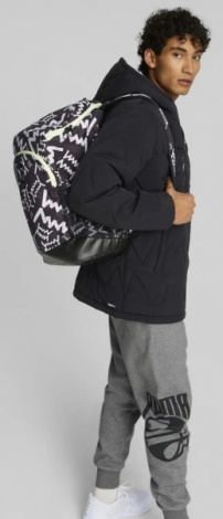 Рюкзак Puma BASKETBALL BACKPACK 27L чорно-біло-салатовий 079205-01