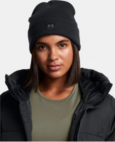 Шапка женская Under Armour HALFTIME CUFF BEANIE черная 1373101-003
