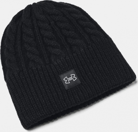 Шапка женская Under Armour HALFTIME CABLE KNIT BEANIE черная 1379995-001