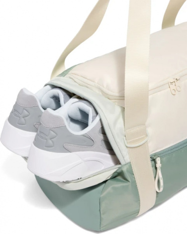 Сумка спортивна жіноча Under Armour STUDIO DUFFLE BP 33L зелено-бежева 1388929-348
