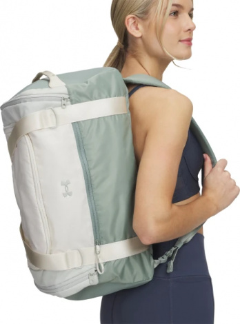 Сумка спортивна жіноча Under Armour STUDIO DUFFLE BP 33L зелено-бежева 1388929-348