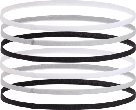 Повязки на голову Under Armour MINI ELASTIC 6-PACK HEADBANDS белые, серые, черные (6 штук) 1389932-001