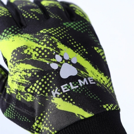 Рукавички дорослі Kelme COLD GLOVES чорно-салатові 8161ST5003.9010