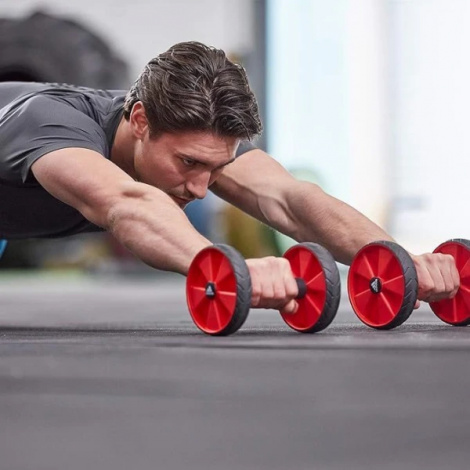 Ролики для преса Adidas CORE ROLLERS чорно-червоні ADAC-11604