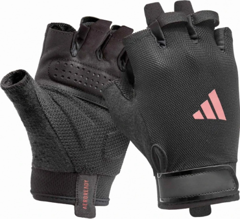 Рукавички для тренінгу Adidas ESSENTIAL TRAINING GLOVES чорно-рожеві M ADGB-15002PK