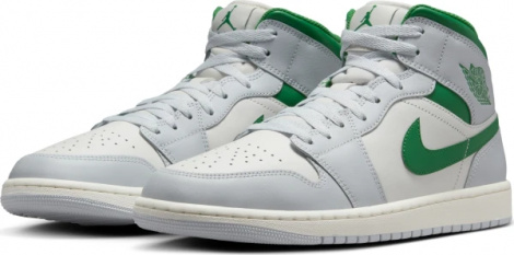Кросівки Nike AIR JORDAN 1 MID світло-сіро-біло-зелені DQ8426-142