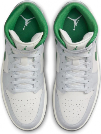 Кросівки Nike AIR JORDAN 1 MID світло-сіро-біло-зелені DQ8426-142