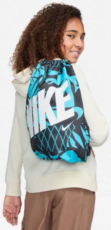 Сумка-мішок підліткова Nike Y NK DRAWSTRING - CAT AOP 1 синьо-чорно-білий DV6144-015
