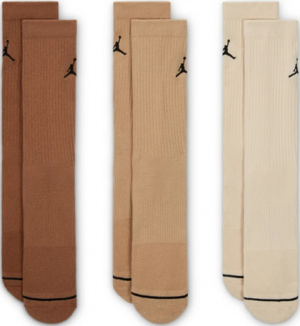 Шкарпетки Nike JORDAN EVERYDAY CREW SOCKS коричнево-бежеві (3 пари) DX9632-923