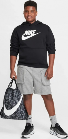 Сумка-мішок підліткова Nike DRAWSTRING - CAT AOP FA24 сіро-чорна FZ2544-060