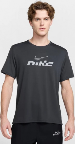 Футболка для бега Nike MILER FLASH DRI-FIT UV RUNNING темно-серая IB4127-070
